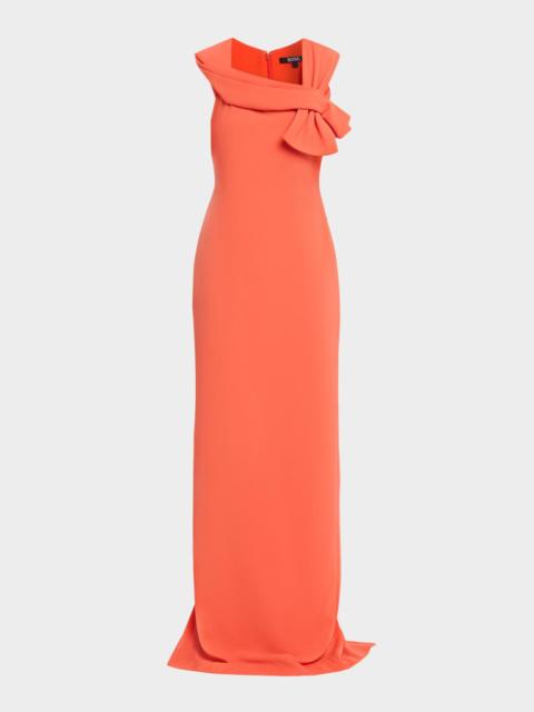 BADGLEY MISCHKA Sleeveless Draped Column Gown