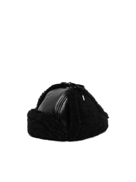 MASTERMIND WORLD shearling-trim leather pilot hat