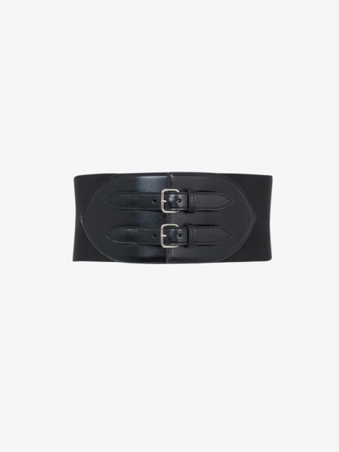 CORSET ELASTIQUE BELT IN STRETCH AND CALFSKIN