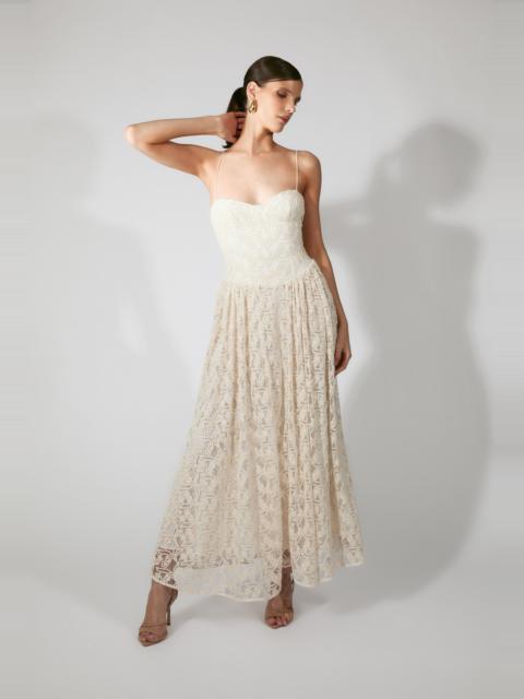 BARDOT Estie Broderie Maxi Dress In Light Beige
