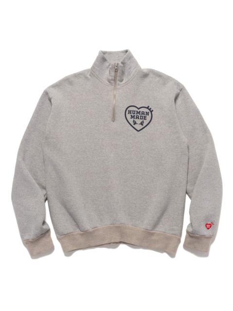 Military Half-Zip Sweatshirt Grey