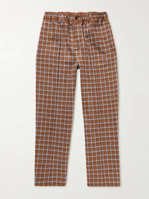 WALES BONNER Harmonic Wide-Leg Checked Virgin Wool and Mohair-Blend Tweed Trousers