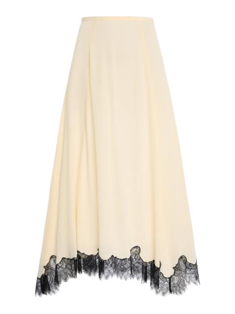 ULLA JOHNSON Rosine Asymmetrical Silk Skirt black/white