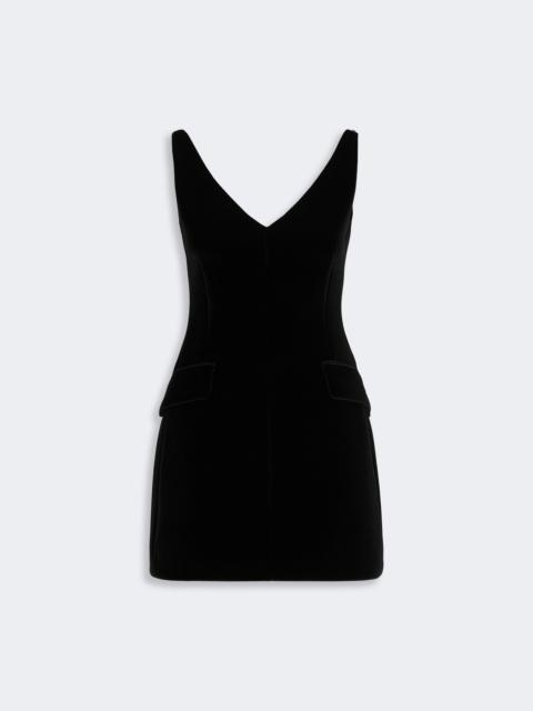 Sportmax TEFRITE08 Short sleeveless velvet dress - BLACK