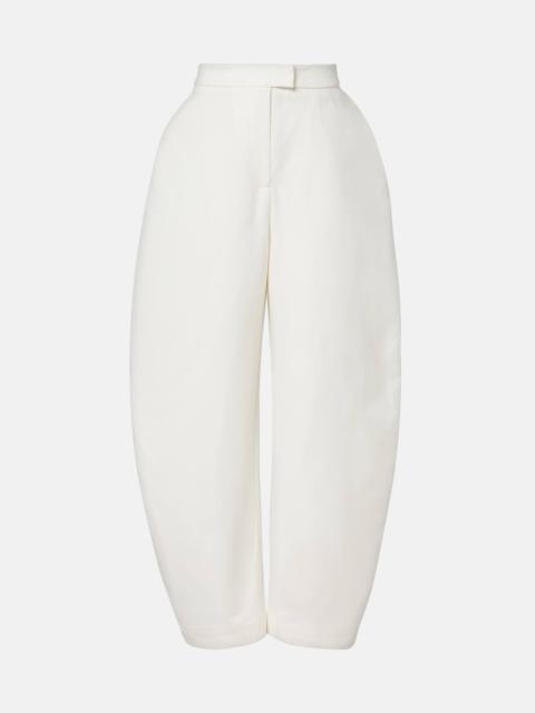 RÓHE High-rise cotton barrel-leg pants