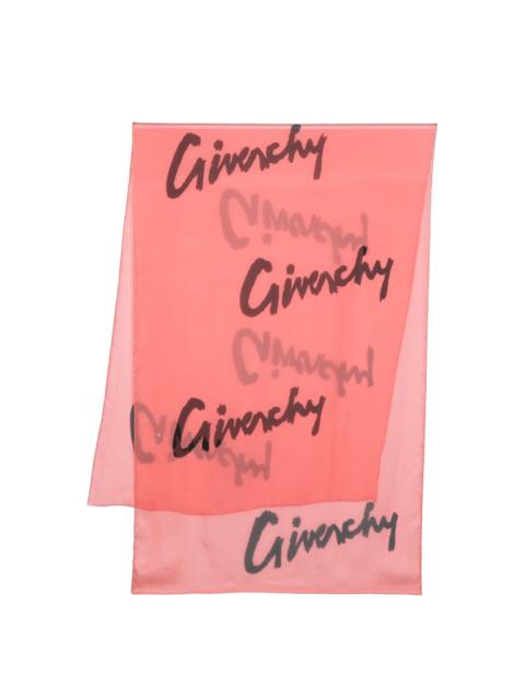 Givenchy logo-print silk scarf