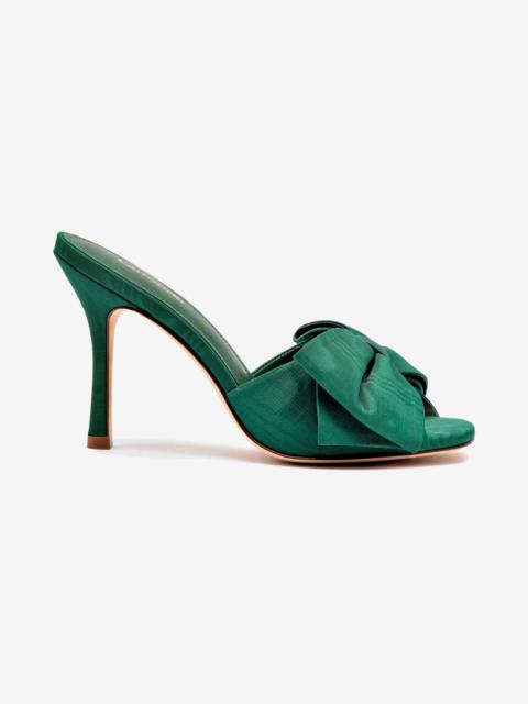 Larroudé Elle Mule In Emerald Fabric