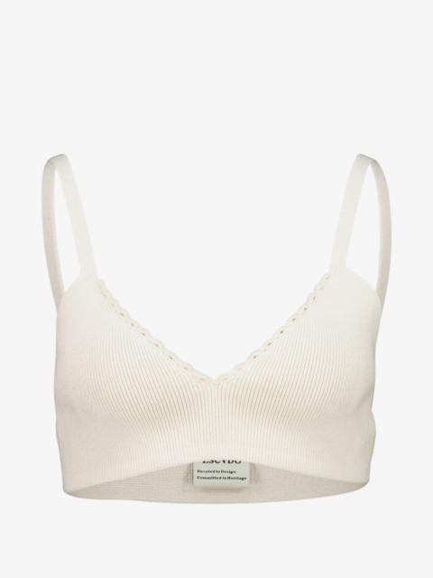 ESCVDO Cima scalloped ribbed-knit top