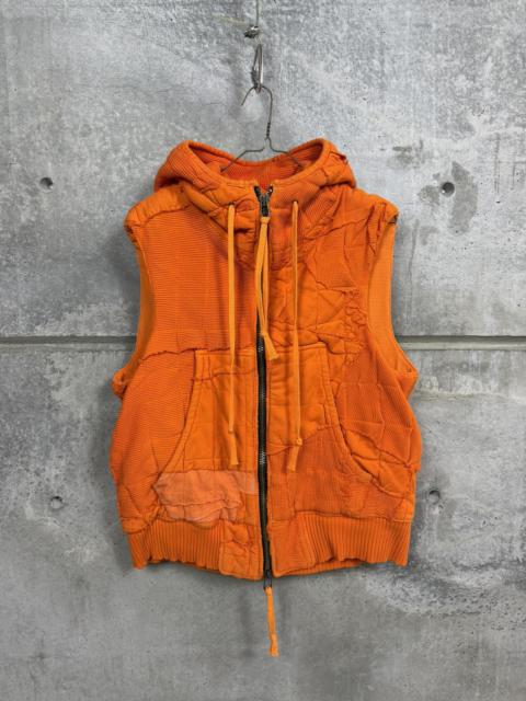 Greg Lauren $1500 Greg Lauren Orange Stitchwork Vest