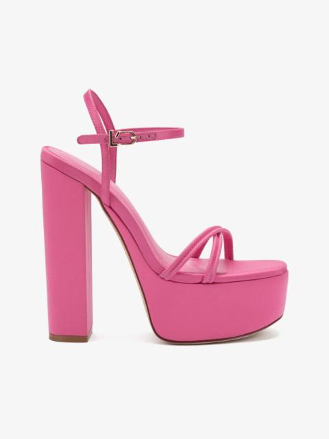 Larroudé Annie Platform Sandal In Pink Satin