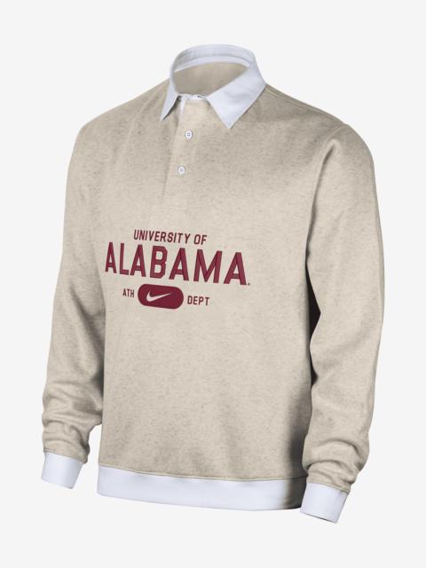 Alabama Club Fleece Nike Men's College Long-Sleeve Polo