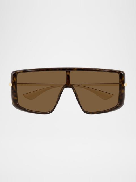 Alexander McQueen T-Bar Acetate Shield Sunglasses
