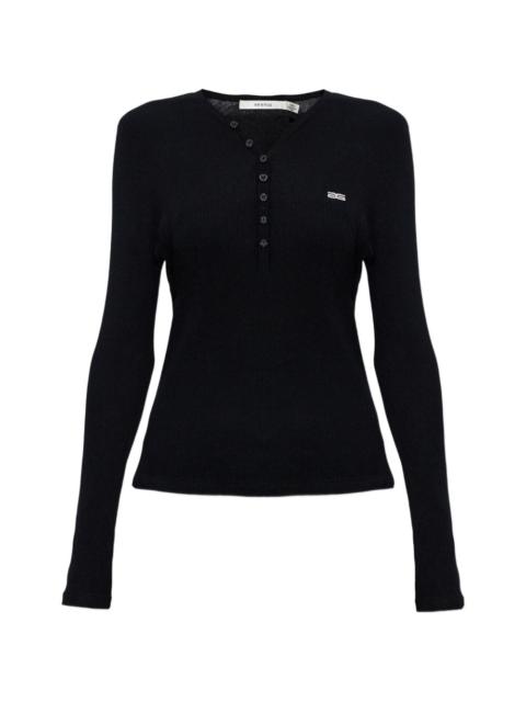 GESTUZ buttoned ribbed top
