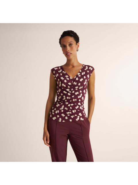 M.M.LaFleur Franka Ruched Top - Light Printed Jersey