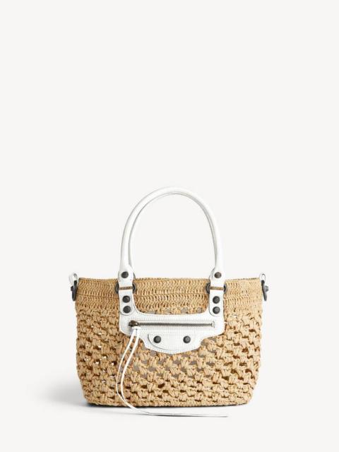 BALENCIAGA Women's Le City Basket Small in Natural/optic White