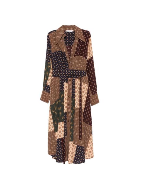 Zimmermann Tuck geometric-patchwork midi dress