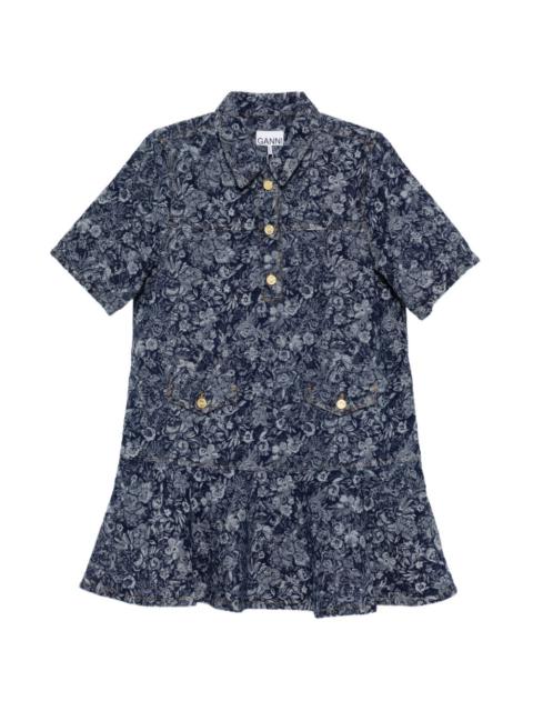 GANNI buttoned floral dress