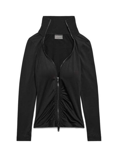 BALENCIAGA Women's Bra Cup Zip-up Jacket in Black