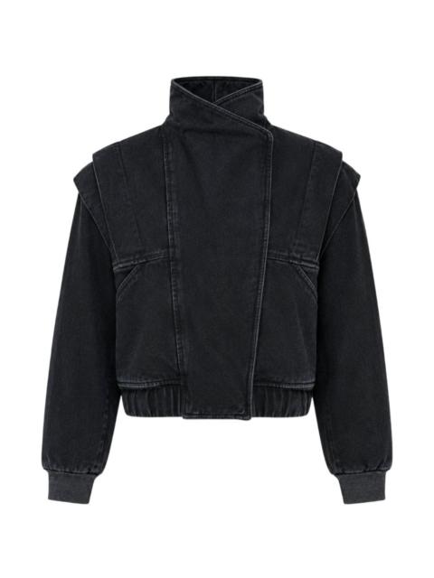 pushBUTTON high-neck denim jacket