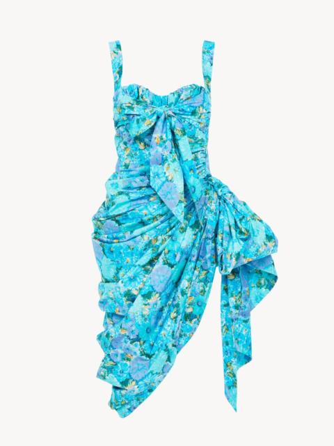 Chloé WRAPPED BUSTIER MIDI DRESS IN COTTON POPLIN