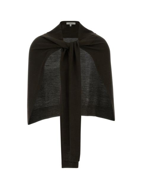 Lemaire Dark brown wool and acrylic cape