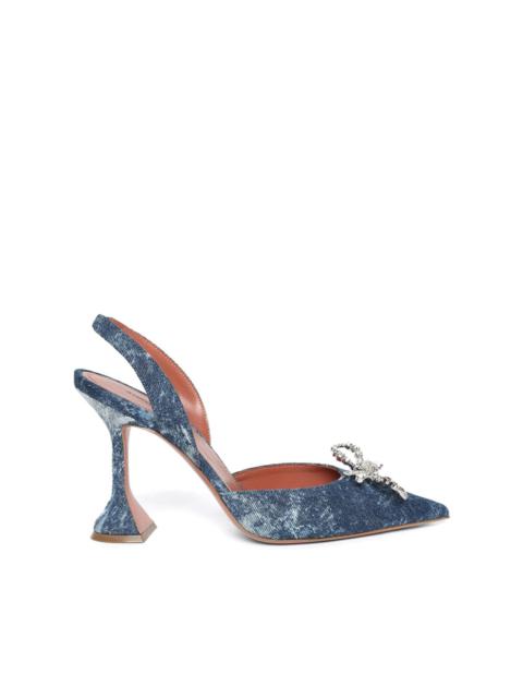 Rosie 110mm denim slingback pumps