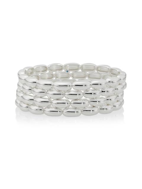 ROXANNE ASSOULIN Women's Pillow 2-Piece Goldtone Stretch Bracelet Set - Bright Silver