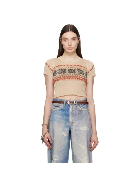 Our Legacy Beige Cropped T-Shirt