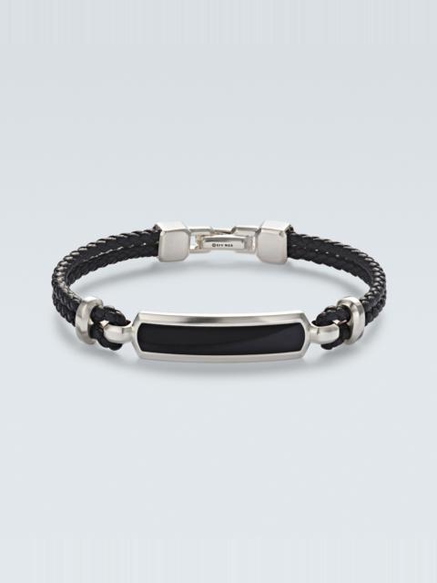DAVID YURMAN Streamline® sterling silver and leather bracelet with onyx