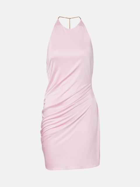 VERSACE Draped jersey minidress