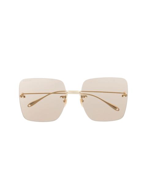 GUCCI square-frame rimless lens sunglasses