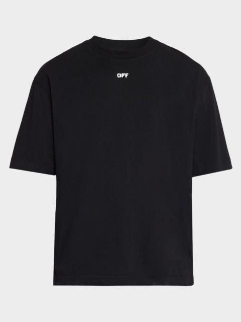 Off-White Men's Cotton Small Logo and Arrows Graphic Crewneck T-Shirt