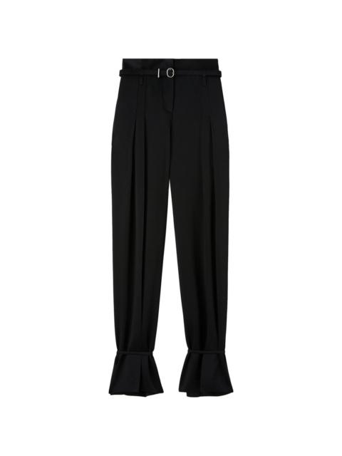 belted ankle-tie tailored trousers