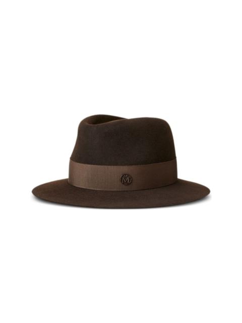 MAISON MICHEL Andre logo plaque-detail wool fedora