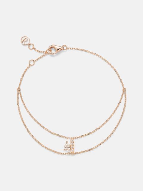 REPOSSI Letters 18kt rose gold bracelet with diamonds
