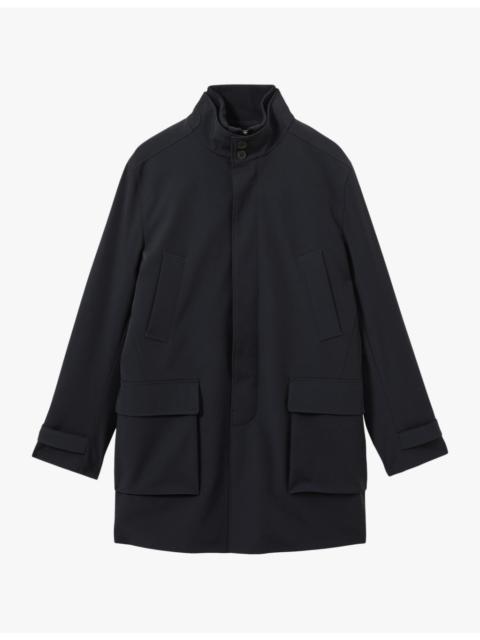 REISS Player funnel-neck mid-length hybrid coat
