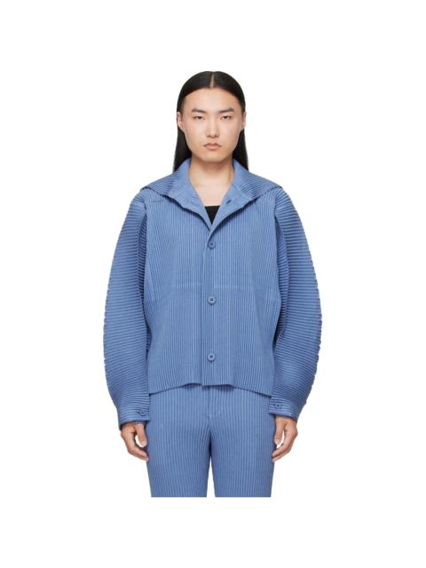 ISSEY MIYAKE Blue Linen Like Jacket