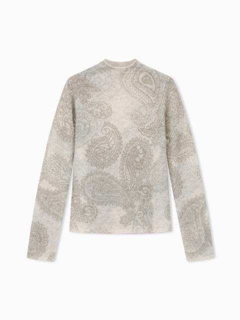 EMPORIO ARMANI ALPACA SWEATER WITH PAISLEY PRINT BOTEH CAPSULE