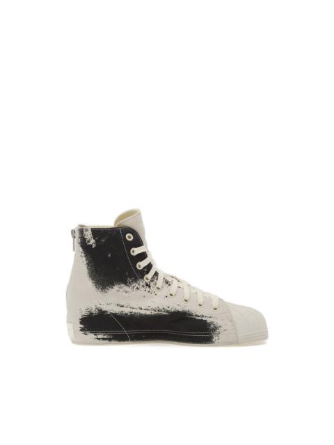 Y-3 splash print high top sneakers