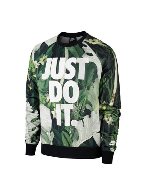 Nike Just Do It Floral Crew 'Green White' CK8178-083