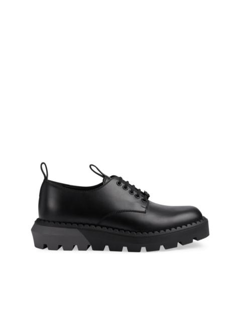 GUCCI Interlocking G logo-plaque leather shoes
