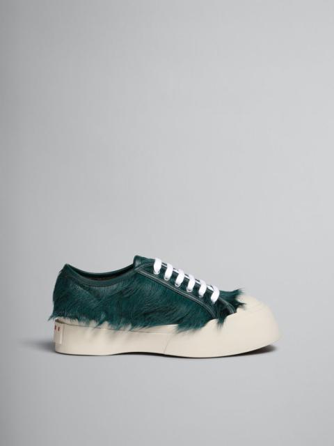 Marni SEA GREEN LONG-HAIR CALFSKIN PABLO LACE-UP SNEAKER