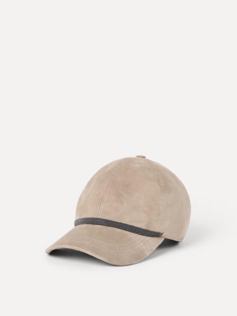 Brunello Cucinelli Suede baseball cap with shiny band