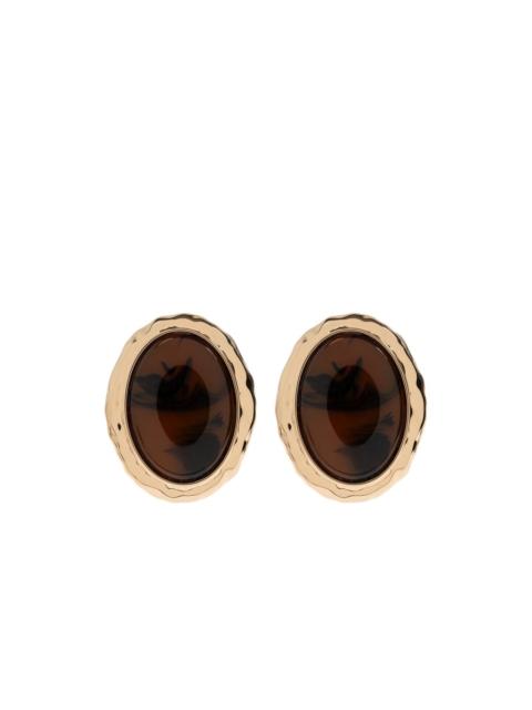 tortoiseshell round-shape earrings