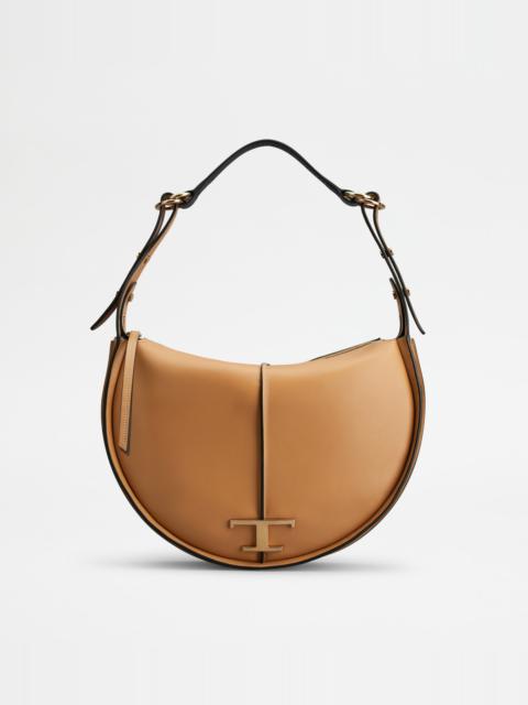 Tod's T TIMELESS HOBO BAG IN LEATHER MEDIUM - BROWN