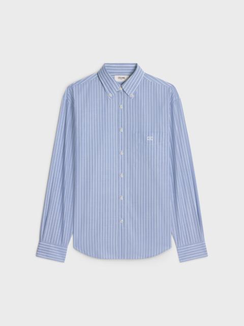 striped cambridge shirt in chambray cotton