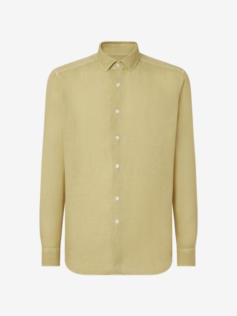 CORNELIANI Yellow pure linen shirt