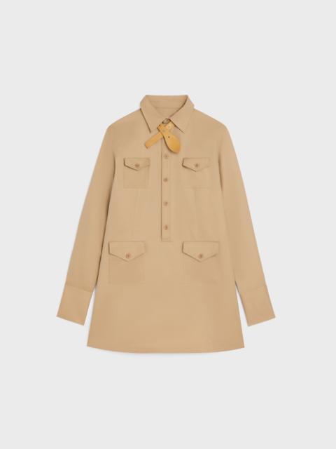 CELINE shirt dress IN cotton and silk twill
