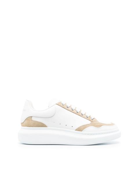 panelled low-top leather sneakers