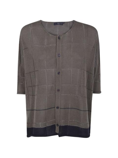 Y's buttoned plaid cardigan